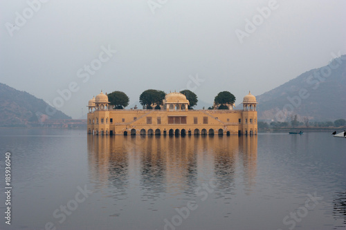 Jaipur Jal Mahal water palace Jal Mahal Lake fog 1