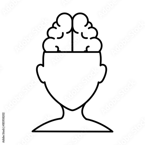 brain storming with human profile vector illustration design