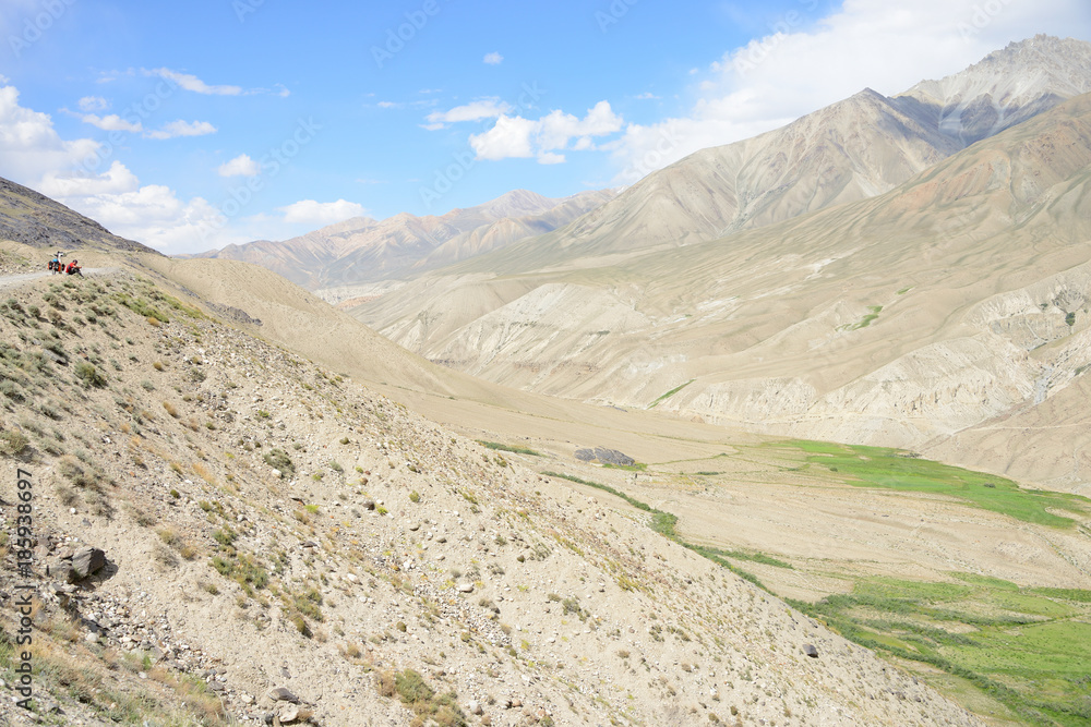 Beautiful Wakhan valley near Langar, Pamir Mountain Range, Tajikistan