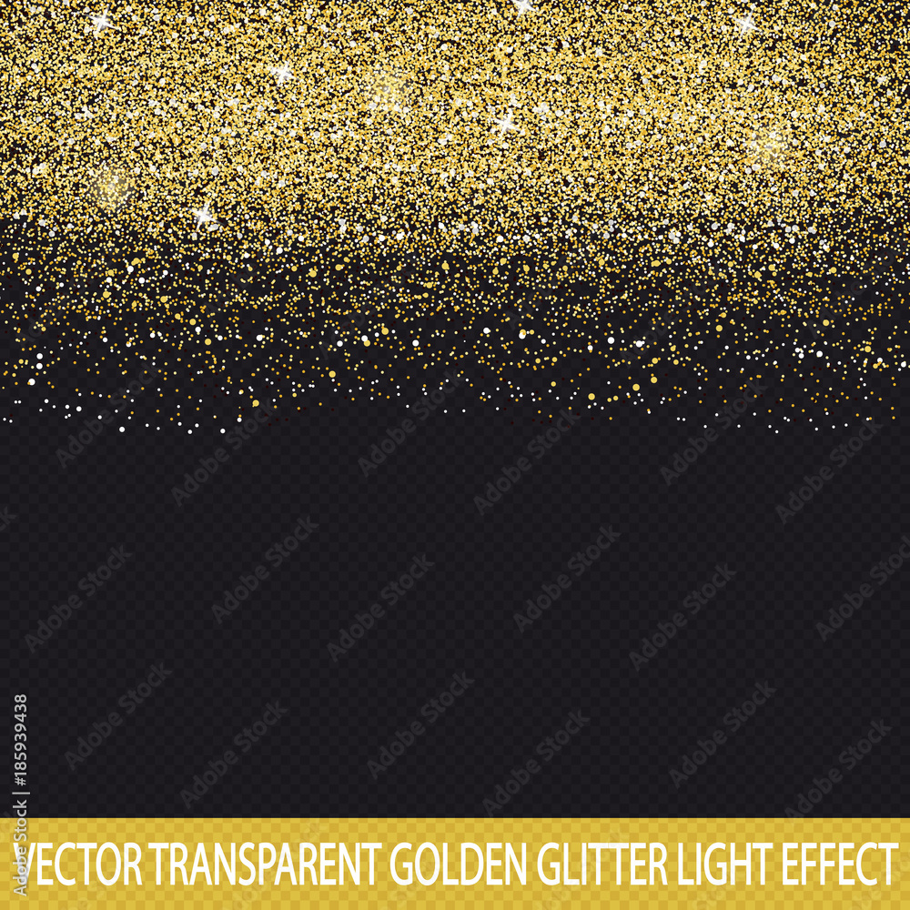 Golden Glitter - Vector Light Effect - Transparent Background