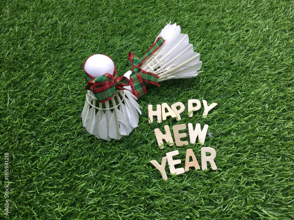Happy new year to badminton player Stock Photo | Adobe Stock