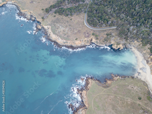 Aerial Image of Secluded Bay on Sonoma Coast in California