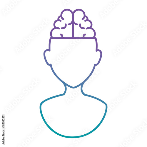 brain storming with human profile vector illustration design