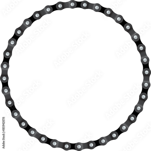 Realistic drawing of a circle made from bike chain