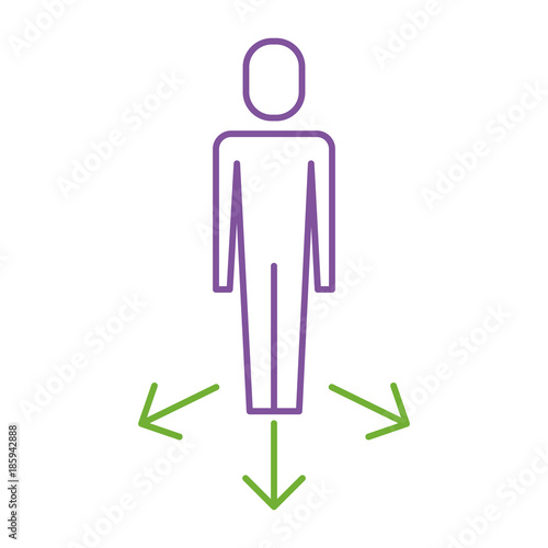 businessman options arrows direction choise vector illustration