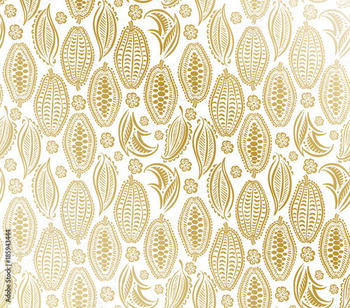 cacao beans seamless pattern