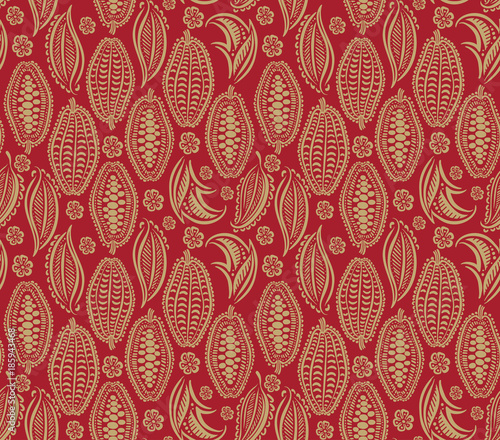 cacao beans seamless pattern