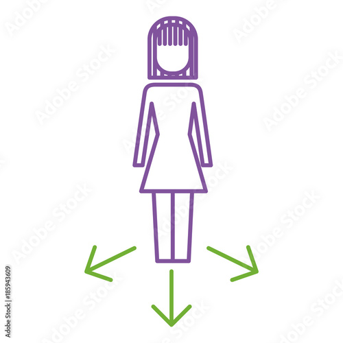 businesswoman options arrows direction choise vector illustration