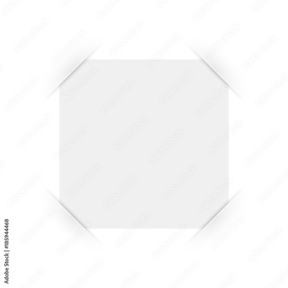White Blank Square Photo Frame Inserted into White Cut Paper White Blank Square Photo Frame Inserted into White Cut Paper