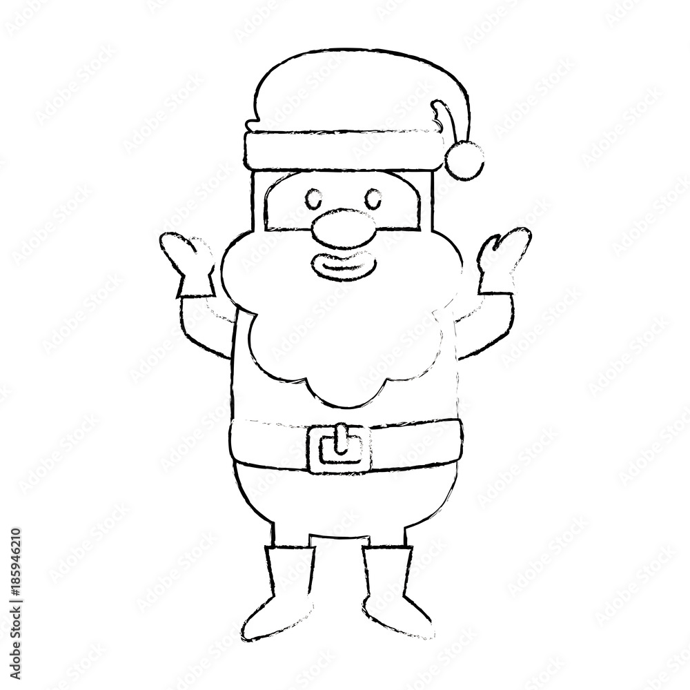 cute santa claus kawaii character vector illustration design