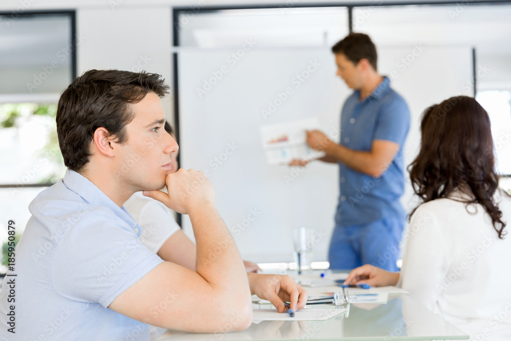 Business meeting with presentation Business meeting with presentation