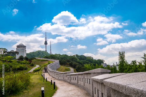 View N Seoul Tower and the Seoul Fortress Wall.