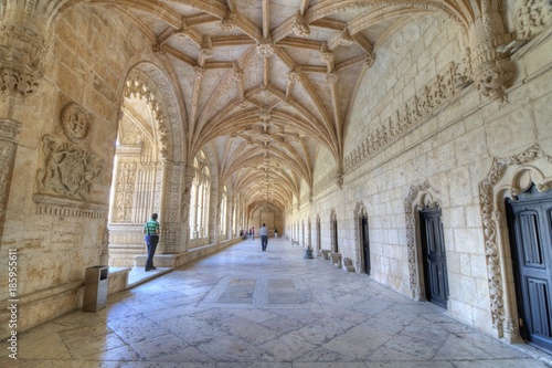 Visitors at the Hieronymites Monastery, Lisbon, Portugal.