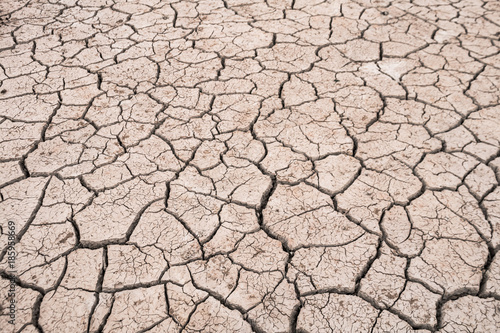 The cracked dry ground because of drought, Concept drought and crisis environment.