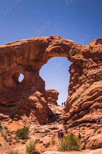 Natural parks of America. Arches National Park, Utah, USA. Natural stone arch