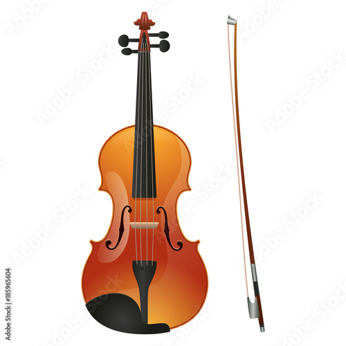 Violin isolated on white background. Vector illustration