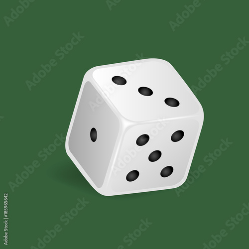 Realistic white dice. Gambling, casino, dice. Numbers: one, three, five. photo