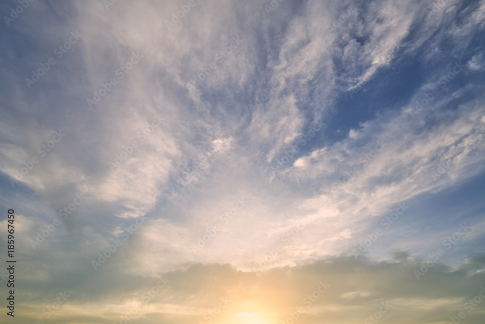 beautiful soft clouds and blue sky background
