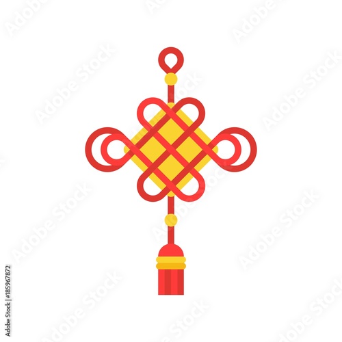 Chinese traditional decorative knots icon for new year, flat design