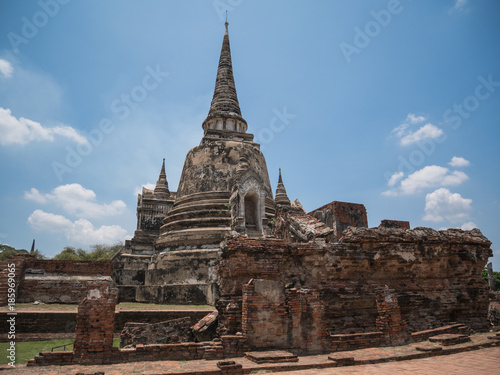 Ayutthaya Thailand - ancient city and historical place. Wat Phra Si Sanphet. The ruin temple.