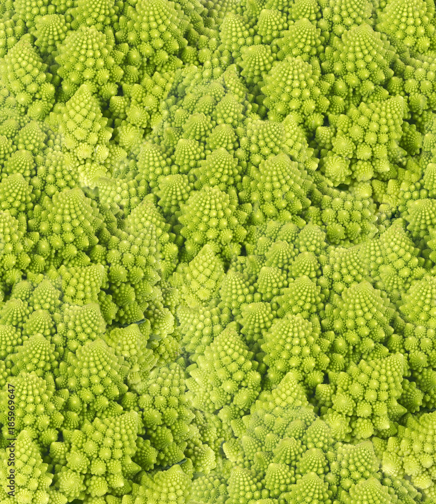 abstract background from green Romanesco broccoli