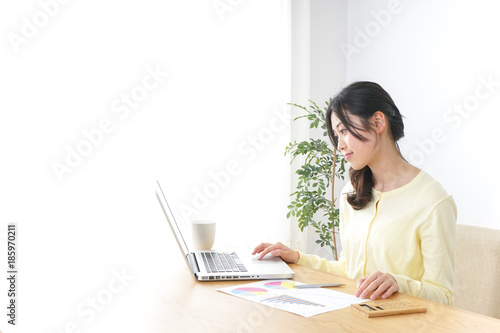Young woman working in office