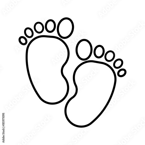 Footprint. Baby icon on a white background, line vector design.