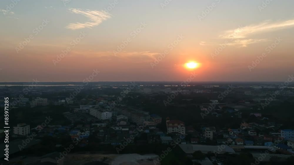 cityscape sunset over Bangkok Thailand aerial cityscape sunset over Bangkok Thailand aerial