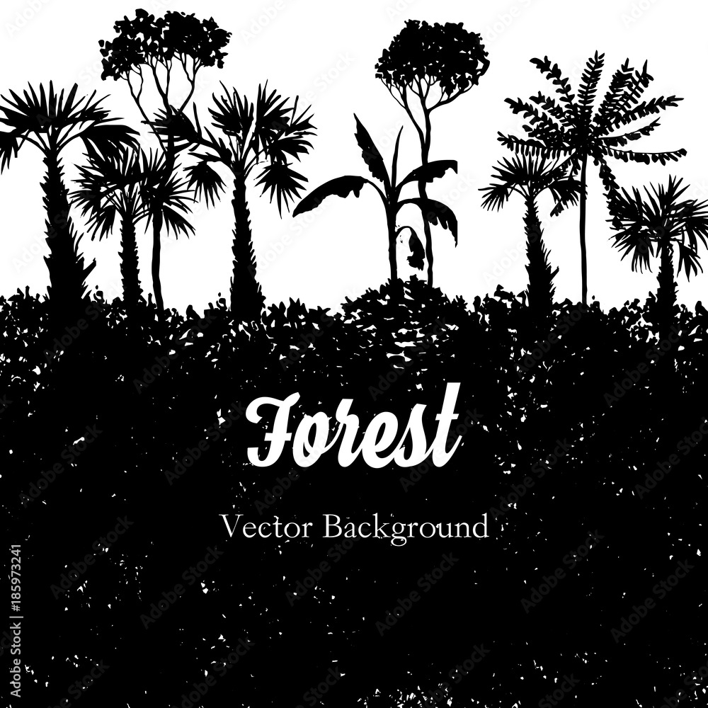 Obraz premium vector landscape with palm trees