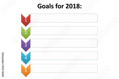 Goals title on colorful charts on white background.