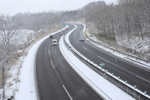 Tohoku Expressway in Winter