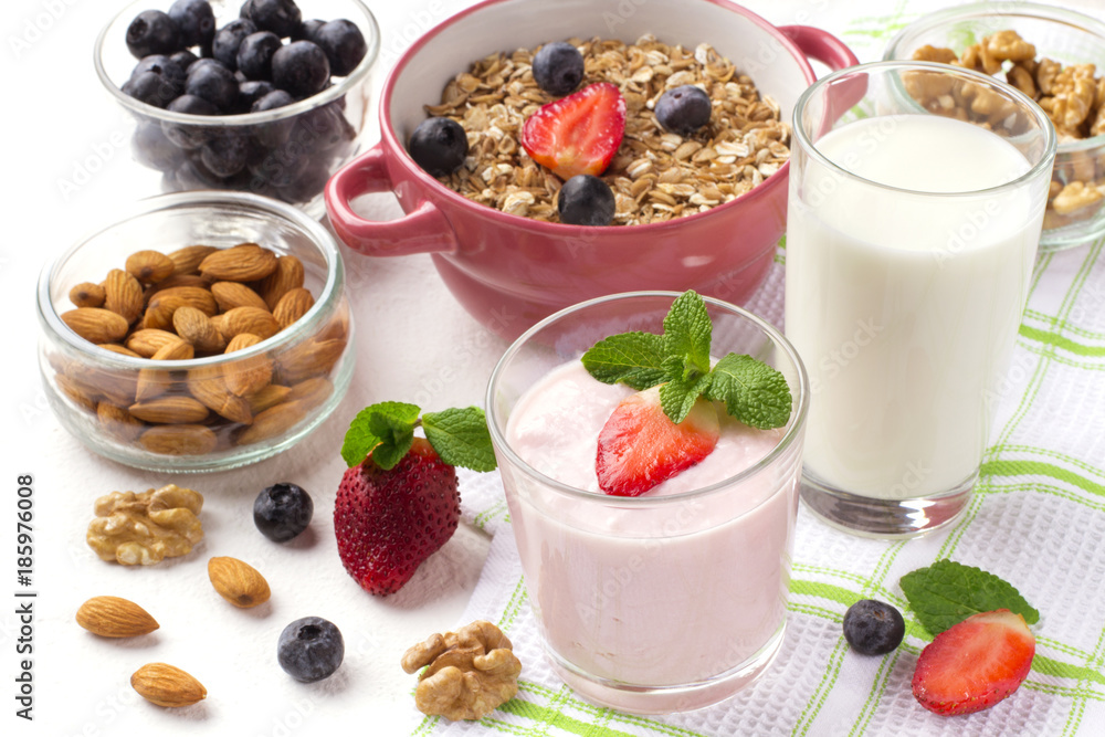 Delicious breakfast on table Delicious breakfast on table