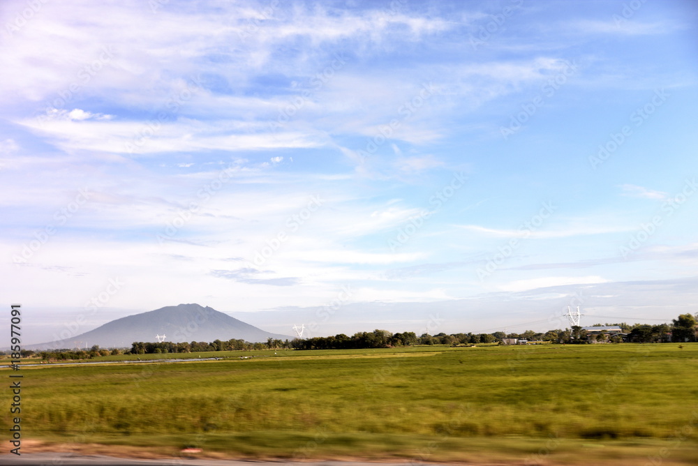 MANILA, PHILIPPINES, DECEMBER 12, 2017, ROAD FROM MANILA TO BAGUIO CITY VIEW WITH CAR