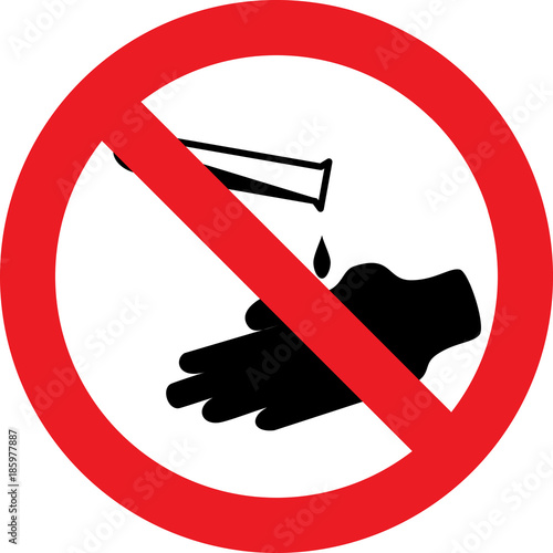 No corrosive substances sign