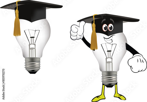 cappello universitario e lampadine idea