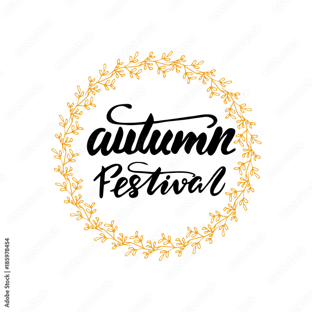 Lettering Autumn Festival. Vector illustration. Lettering Autumn Festival. Vector illustration.