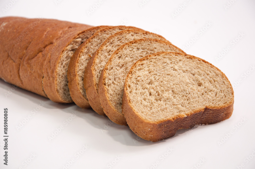 Brown bread on white