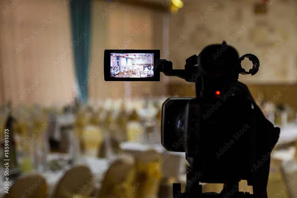 Filming of the event. Videography. Served tables in the Banquet hall.