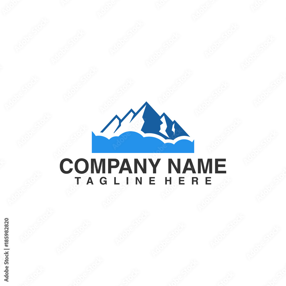 mountain and cloud vector logo mountain and cloud vector logo