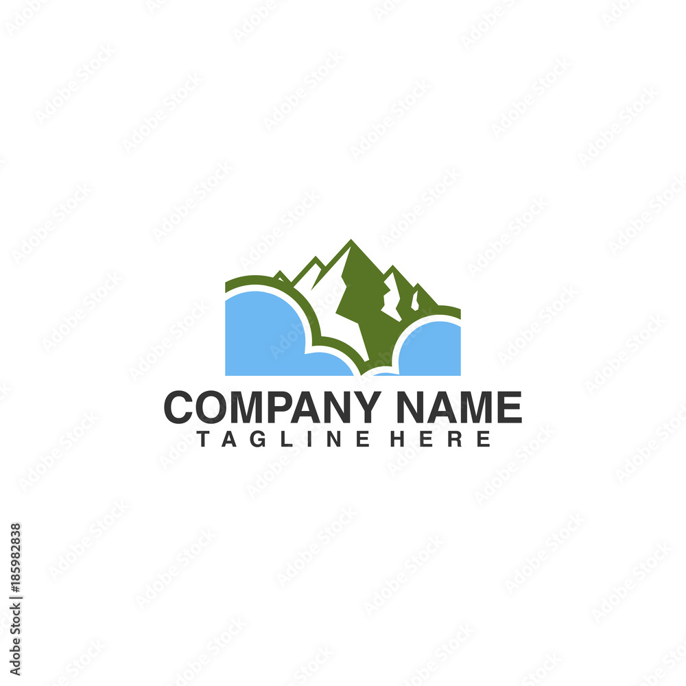 mountain and cloud vector logo mountain and cloud vector logo
