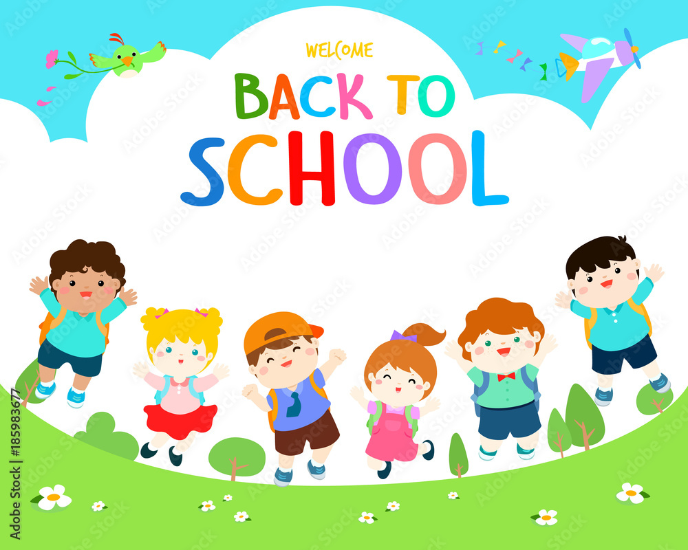 Welcome back to school vector illustration. Welcome back to school vector illustration.