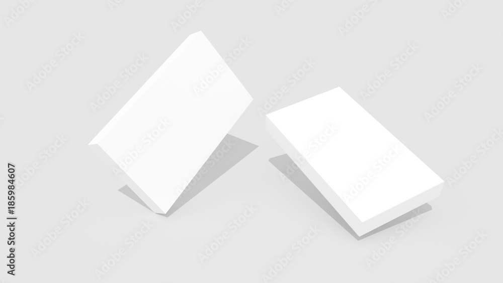 3D White box mock up illustrating. 3D White box mock up illustrating.