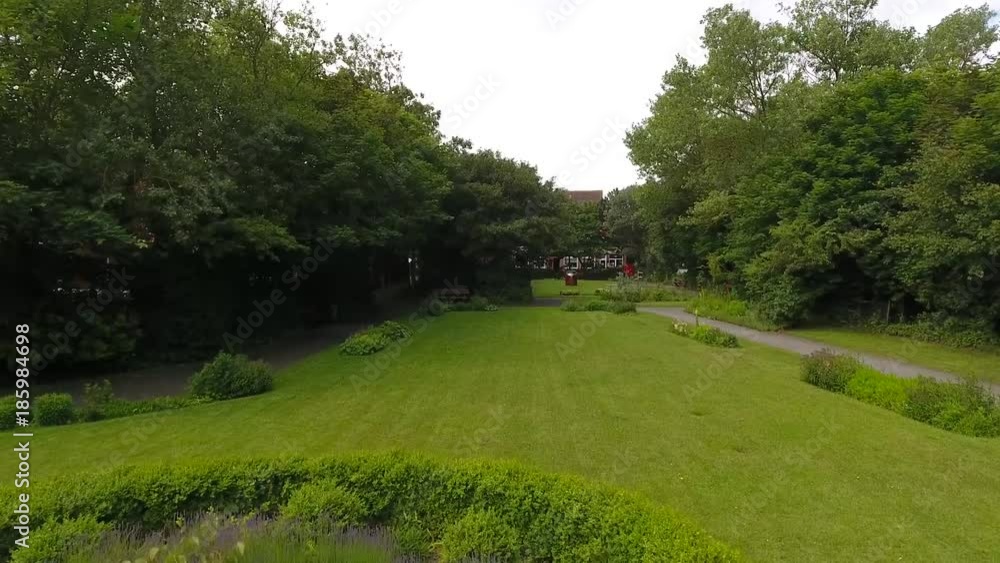 Juist kleiner Park Lütje Teehuus Luftaufnahme Juist kleiner Park Lütje Teehuus Luftaufnahme