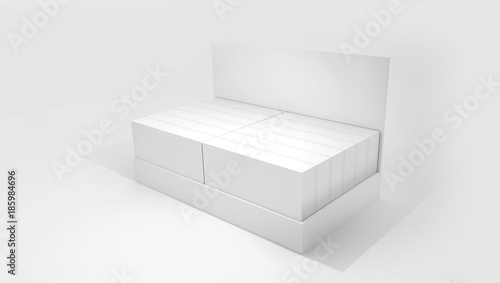 3D White box mock up illustrating.
