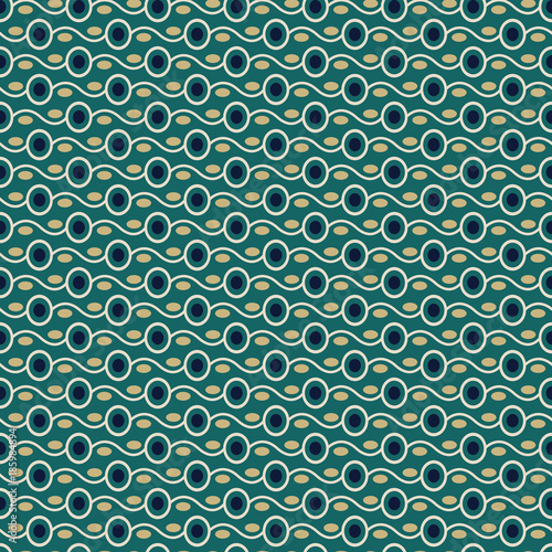 Seamless stylish texture with connected circles and blue color