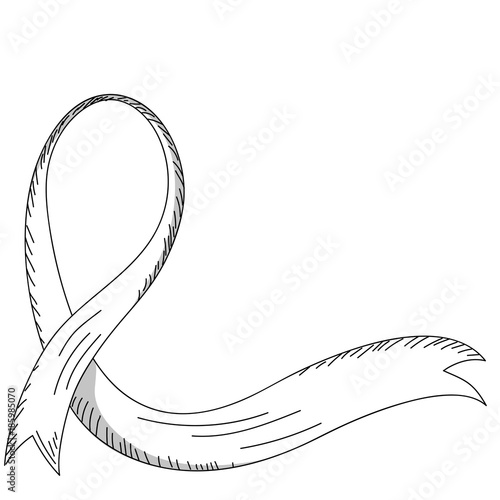 Monochromatic awareness ribbon drawing