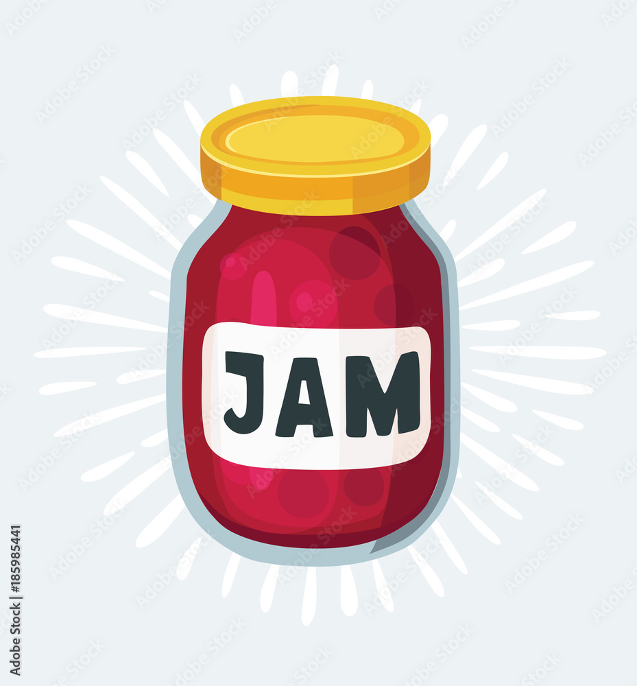 Cherry jam jar icon. Hand drawn vector illustration. Doodle fruit background. Marmalade. Cherry jam jar icon. Hand drawn vector illustration. Doodle fruit background. Marmalade.