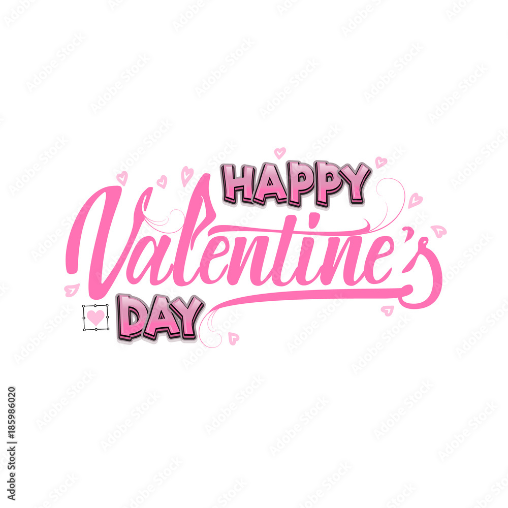 Happy Valentine's day. Hand Drawing Vector Lettering design. Can be used for posters, postcards, prints on clothes. Happy Valentine's day. Hand Drawing Vector Lettering design. Can be used for posters, postcards, prints on clothes.