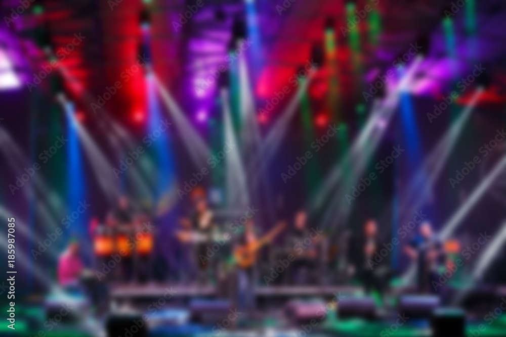 Obraz premium Music show performance, creative blur background with bokeh effect