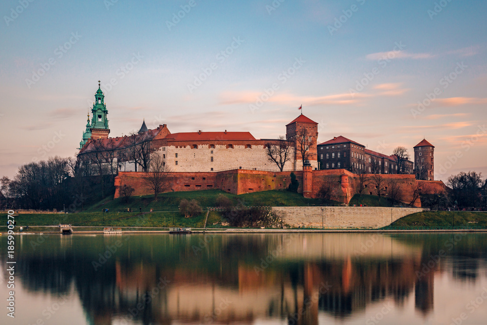 The Wawel castle at dusk